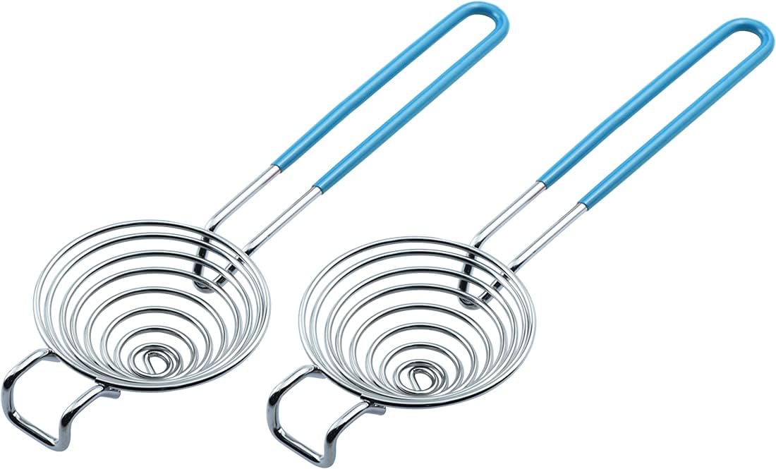 CAMKYDE Egg Separator Food Grade Stainless Steel Egg Yolk White Separation Tool, Set of 2 (Blue)