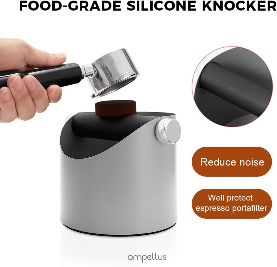 Espresso Knock Box, Large Capacity & Non-Slip Base Coffee Knock Box, Barista Tools, Espresso Machine Accessories (Black-Small)