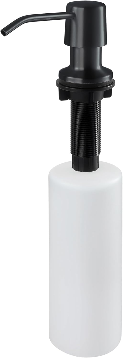 Soap Dispenser for Kitchen Sink - 4” Spout and 16oz Capacity Bottle - Black Countertop Soap Dispenser Pump with 47" Extension