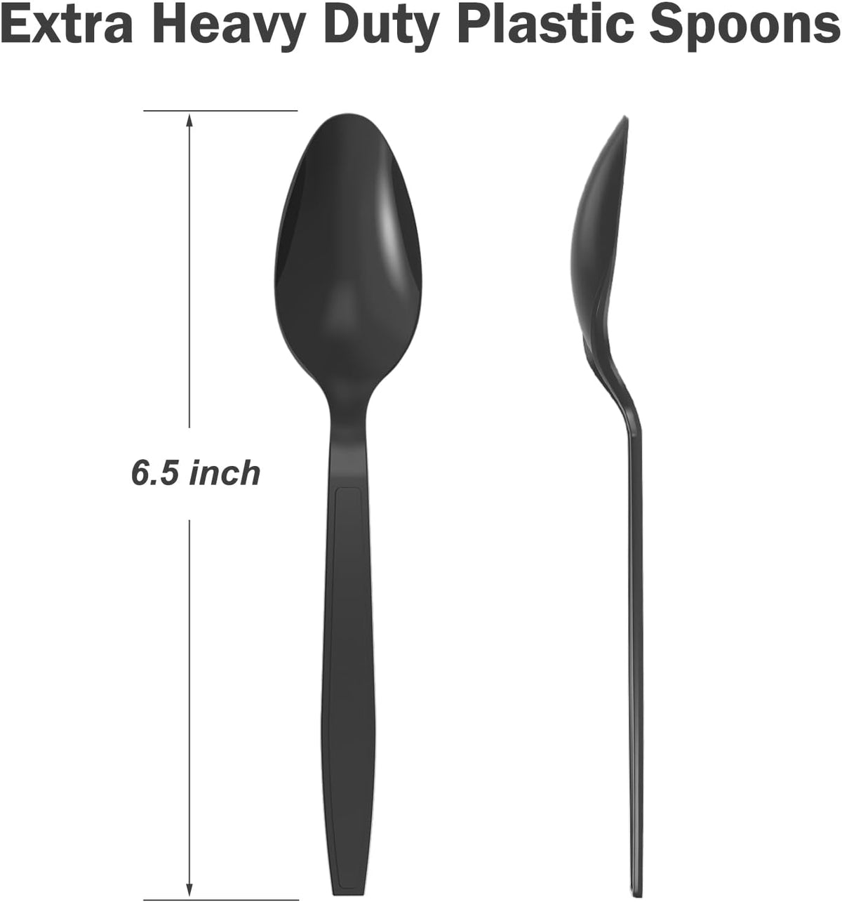 360 Count Black Plastic Spoons Disposable, BPA-Free, Heat Resistant, Solid and Durable Disposable Spoons Heavy Duty Bulk, Premium Spoons plastic disposable for Party Supply