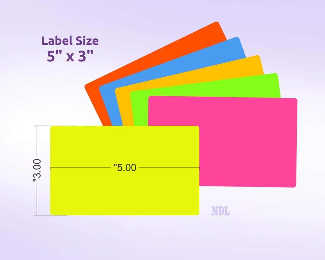 NextDayLabels - 3 X 5 Rectangle Inventory Color Coding Sticker Labels, 500 Per Roll (Fluorescent Yellow)
