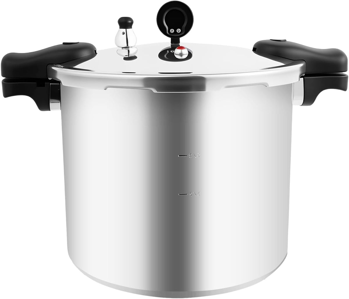23-Quart Pressure Canner, Stainless Steel Pressure Canner with Gauge & 90 KPA Safety Valve for Family or Commercial