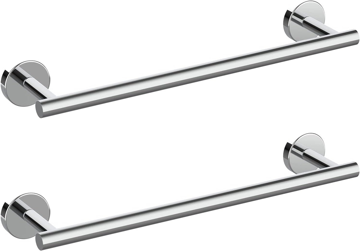 Cilee 2 Pieces Polished Chrome Bathroom Towel Bar, 16 Inch Double Towel Racks,Bathroom Towel Holder Hand Towel Bar for Bathroom Stainless Steel Wall Mount