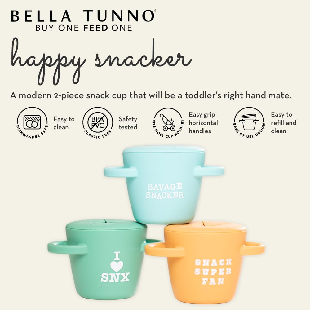 Snack Cups for Toddlers by Bella Tunno, Silicone Spill Proof Food Container with Lid, Babies & Kids 6-12 Months, Hello Snacks