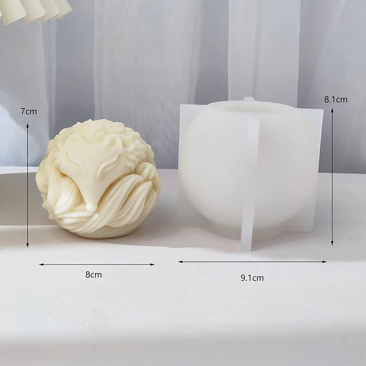 Fox Fox Candle Animal Wolf 3D Animal Candle Silicone Mold for Resin Cake Resin Making Molds Candle Making Molds Craft Supplies Jewelry Casting Mold