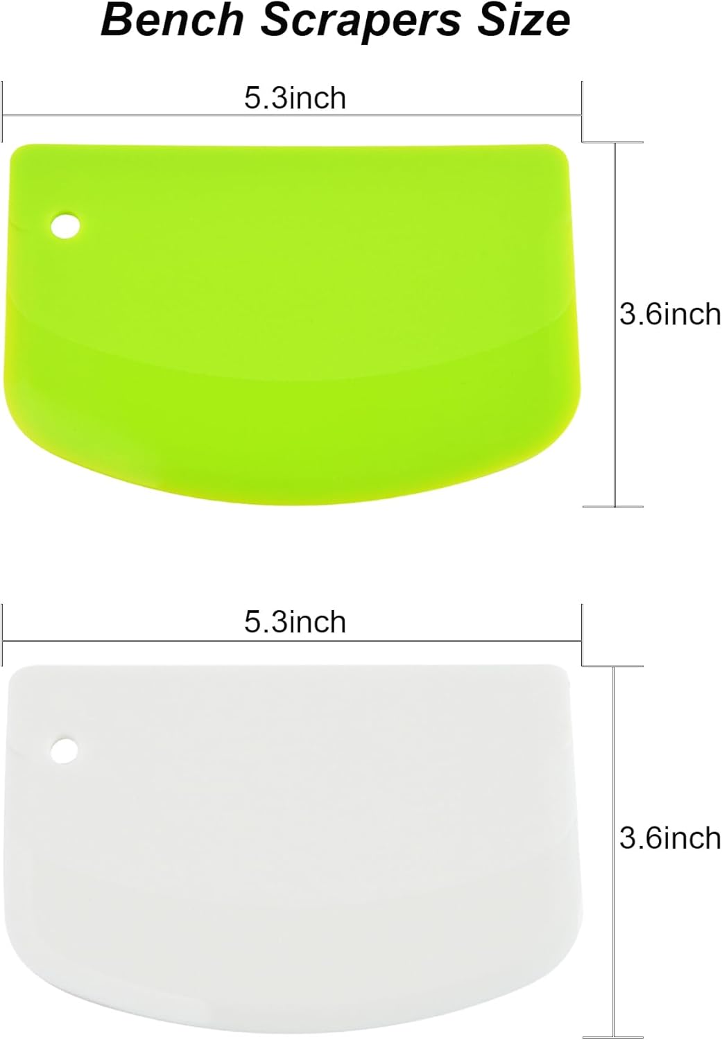 2 Pcs Dough Scraper and 3 Pcs Stainless Steel Cake Icing Spatula for Baking, Flexible Bowl Scraper Dough Cutter Bench Scraper for Cake Dough Bread Pastry Pizza