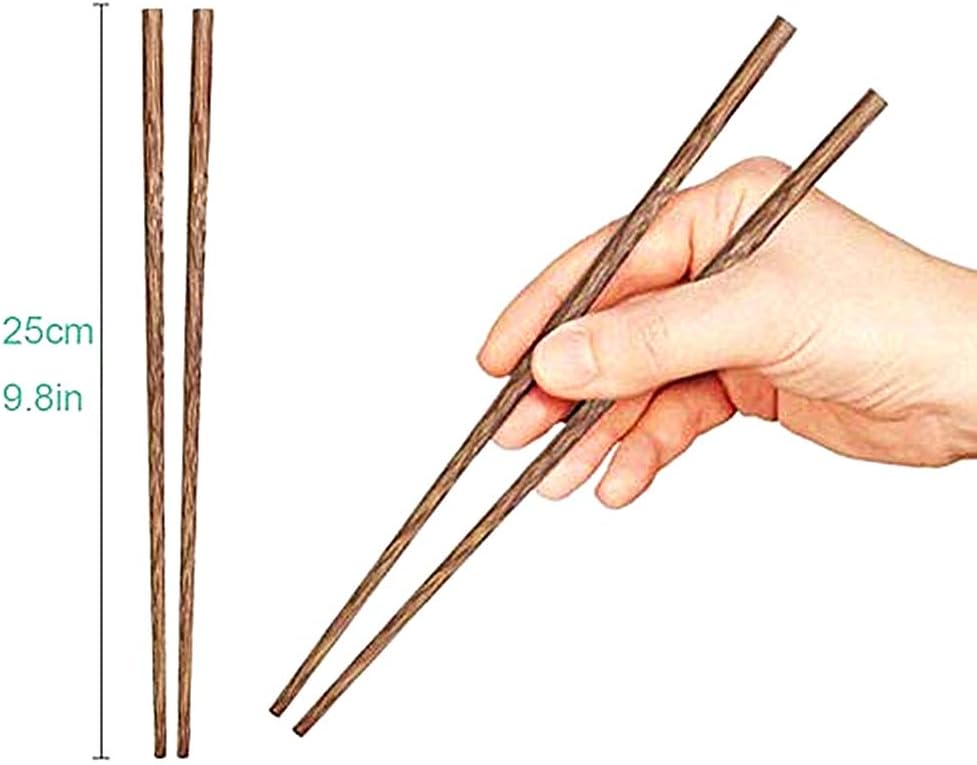 30-Pairs Wooden Chopsticks, Dishwasher Safe Chopstick,ReusableNatural Healthy, Chinese Classic Style for Kitchen, Dining Room, Gourmet, Noodles (9.8 Inch)… (30)