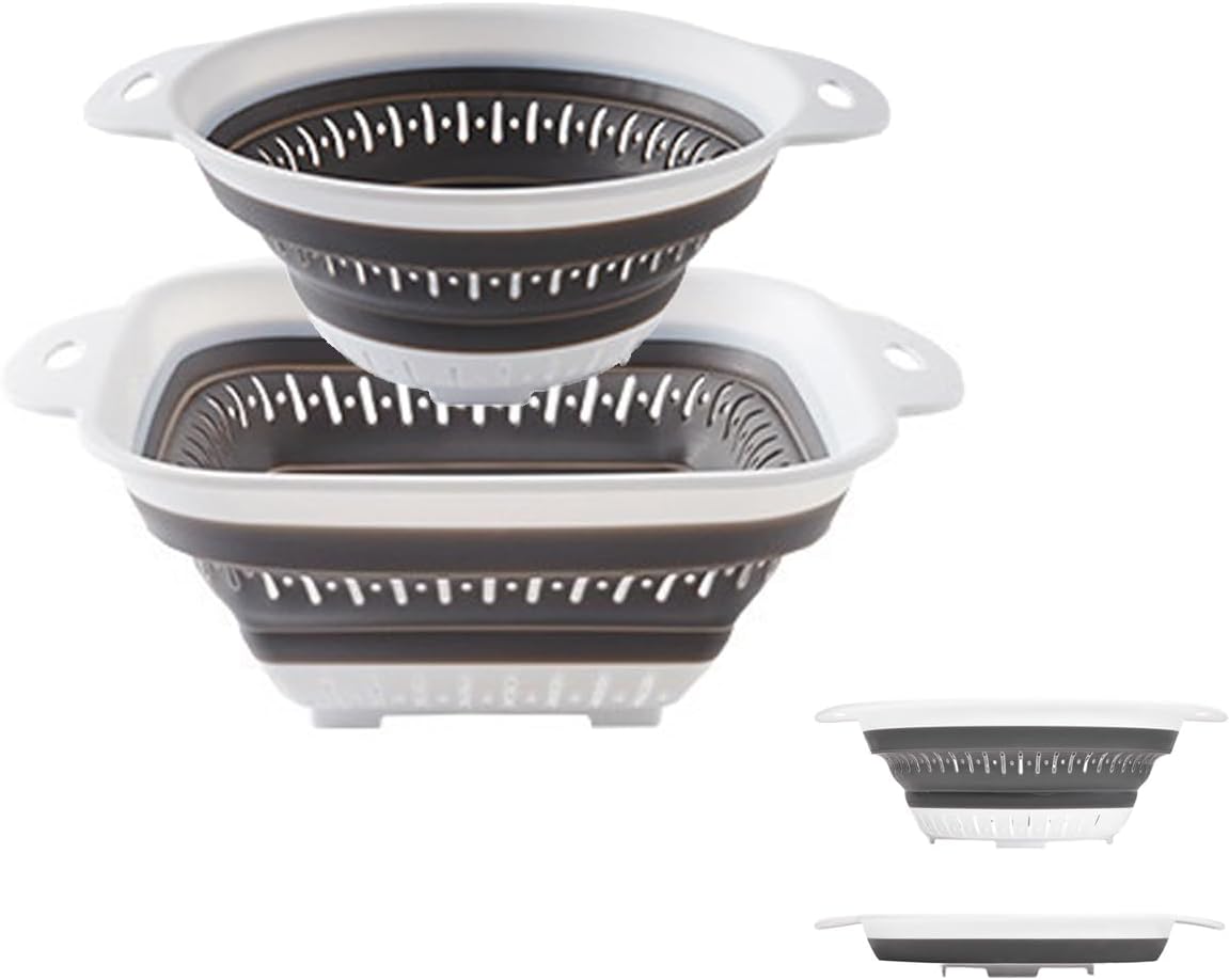 Collapsible Colander and Strainer,Silicone Strainer Colanders & Food Strainers,for Vegetable and Fruit, Kitchen Essentials