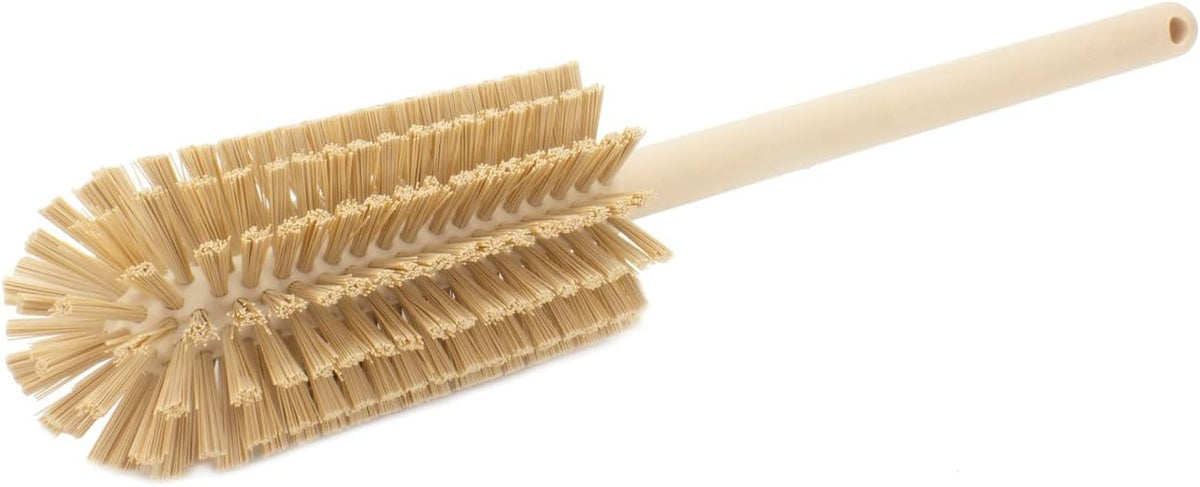 SPARTA Large Water Bottle Brush Ideal for Wide-Mouth Jars, Bottles and Tumblers, Dishwashing Tool with Handle for Home and Commercial Kitchens, Plastic, 16 Inches, Tan, (Pack of 4)