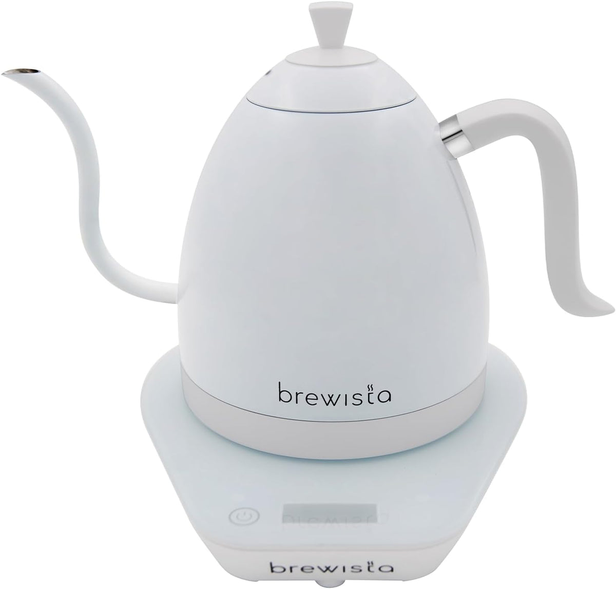 Brewista Artisan Electric Gooseneck Kettle, Water Boiler with LCD Panel, Precise Temperature Control, Fast Boiling and Keep Warm Settings for Pour-Over Coffee & Tea, Café, 1 Liter (All White)