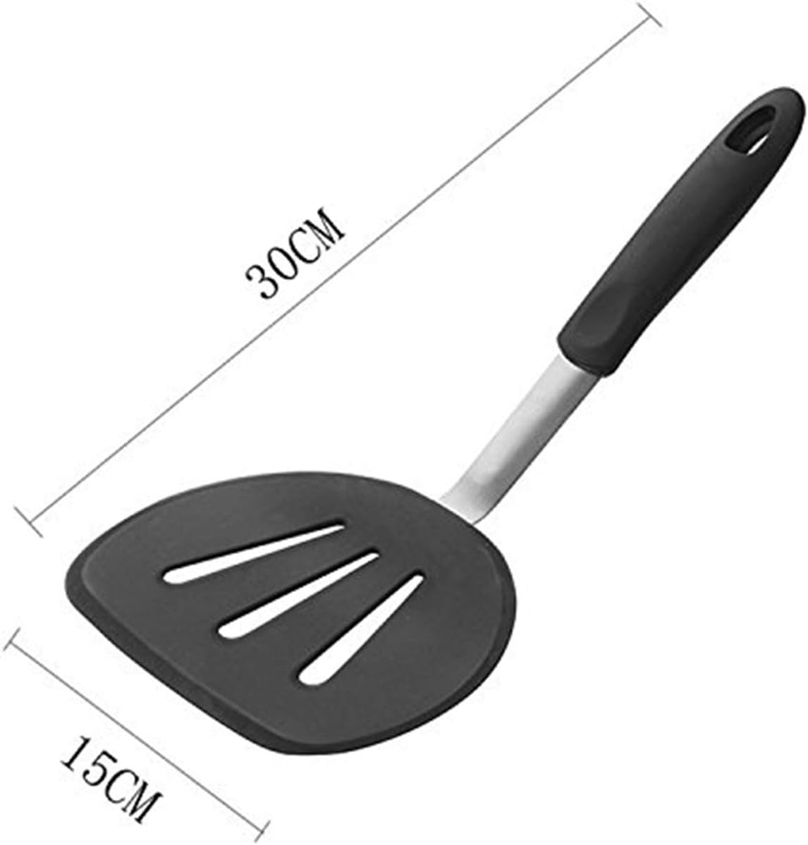 Silicone Turner, Perfect Pancake Flipper and Egg Turner, Heat Resistant Rubber Spatula Wide for Large Food