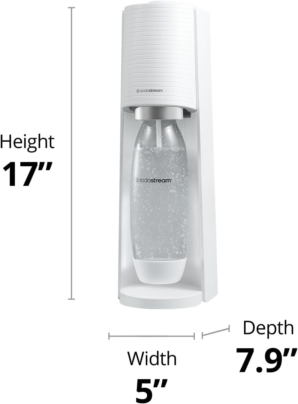 SodaStream Terra Sparkling Water Maker (White) with CO2, DWS Bottle and Bubly Drop