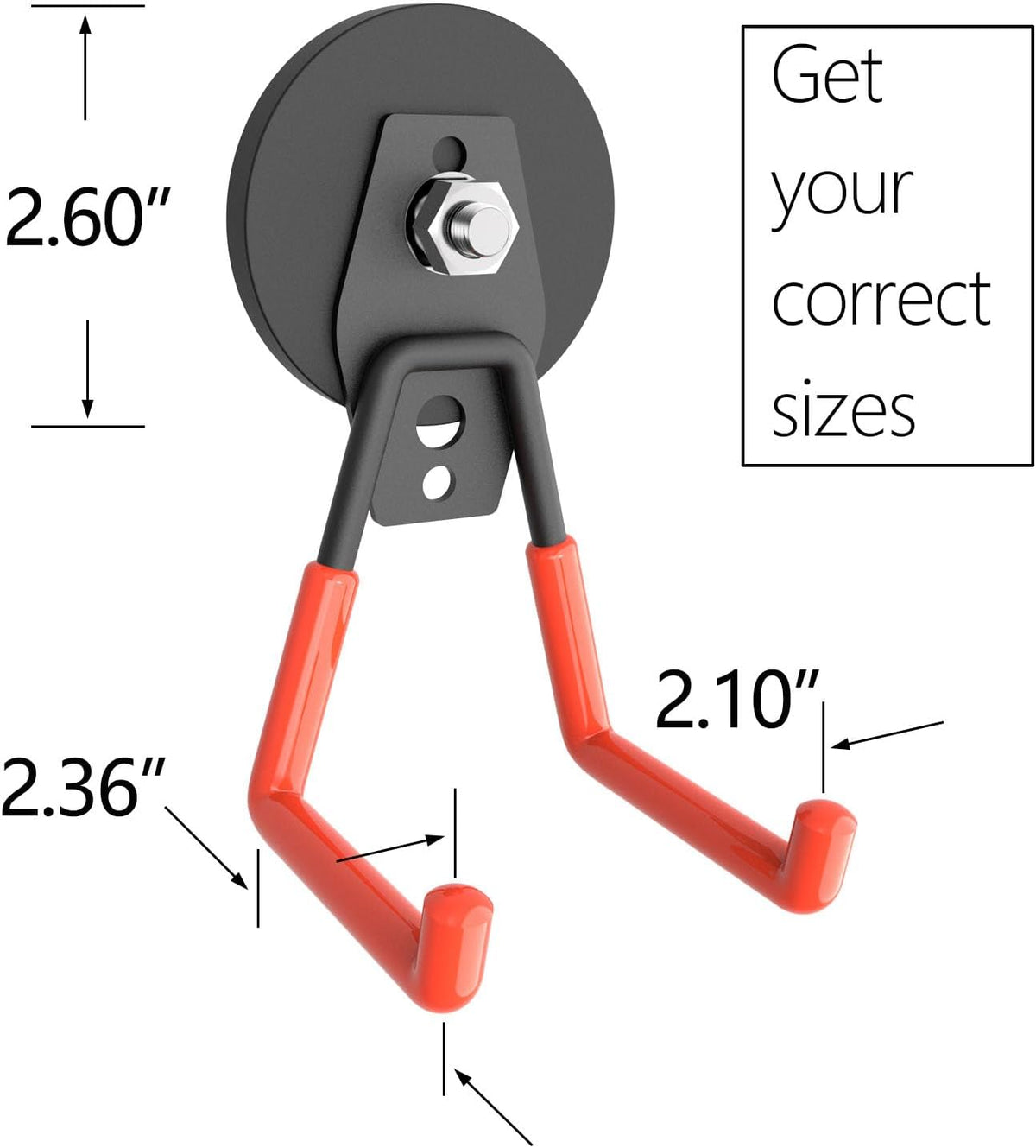 Magnetic Garage Hook, Heavy Duty Garage Storage Magnetic Hooks Steel Tool Hangers for Garage Wall Utility Magnet Hooks and Hangers Indoor & Outdoor Hanging Garden Tools (2 Pack)