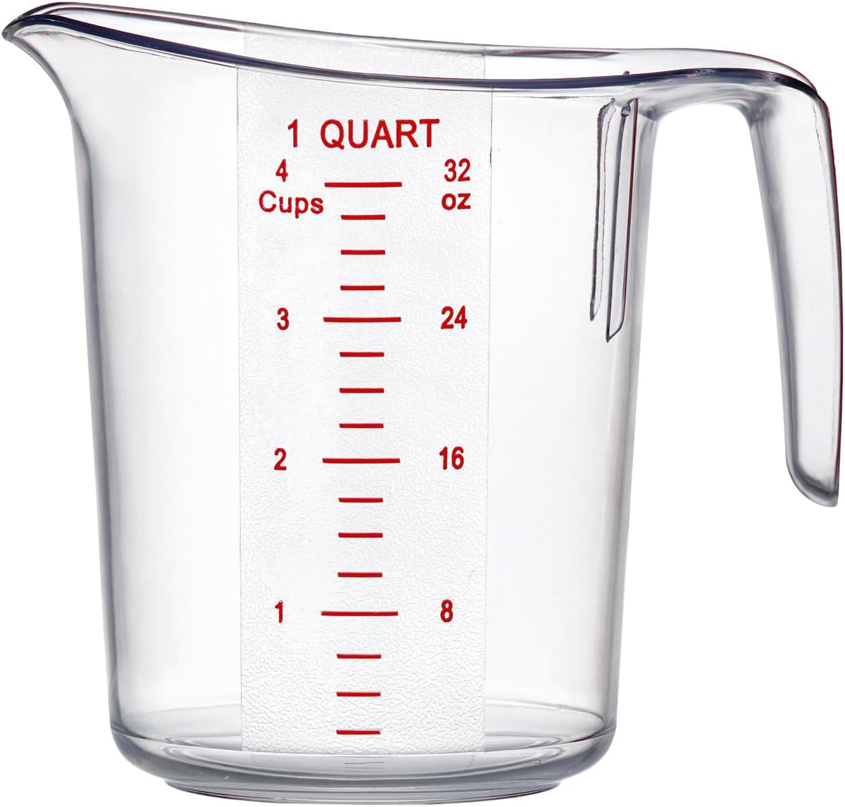 Amazing Abby - Melissa - 32-Ounce Plastic Measuring Pitcher (1-Pack), 4-Cup (1-Quart) Food-Grade Measuring Jug, Unbreakable, Stackable, Dishwasher-Safe, Great for Oil, Vinegar, Flour, and More