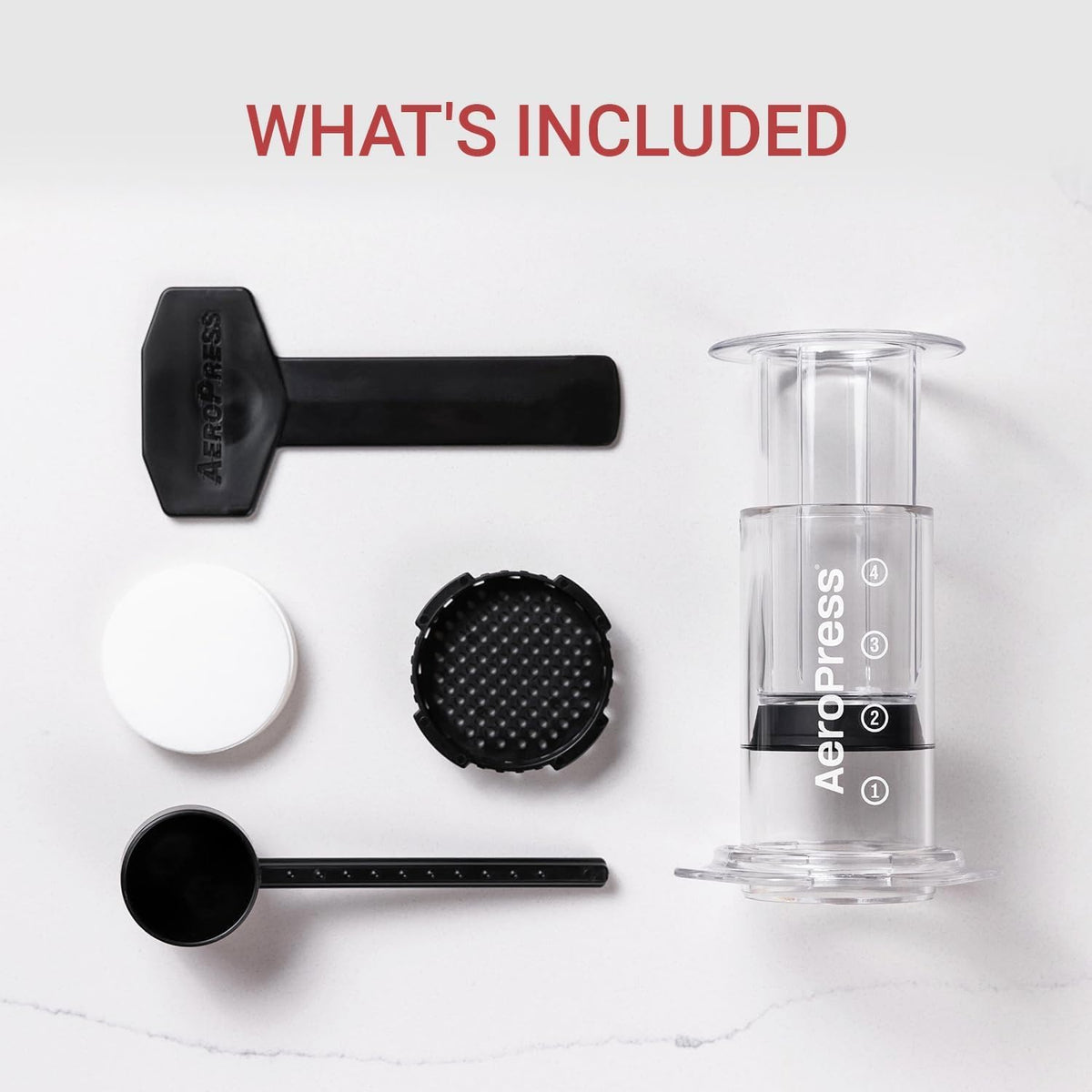 AeroPress Clear Coffee Press – 3 In 1 Brew Method Combines French Press, Pourover, Espresso, Full Bodied Coffee Without Grit or Bitterness, Small Portable Coffee Maker for Camping & Travel, Clear