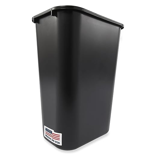 Rubbermaid Commercial Products Deskside Wastebasket/Trash Can, 10.25-Gallon/41-Quart, Black, Plastic, Garbage Can for Home/Office, Fits Under Desk/Sink/Cabinet, Pack of 12