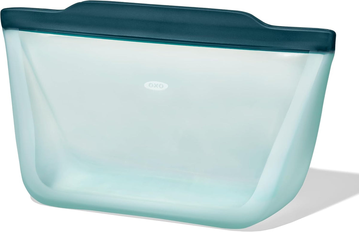 OXO Good Grips Silicone Reusable Bag – Stand-Up Half Gallon (64 oz) - Lagoon