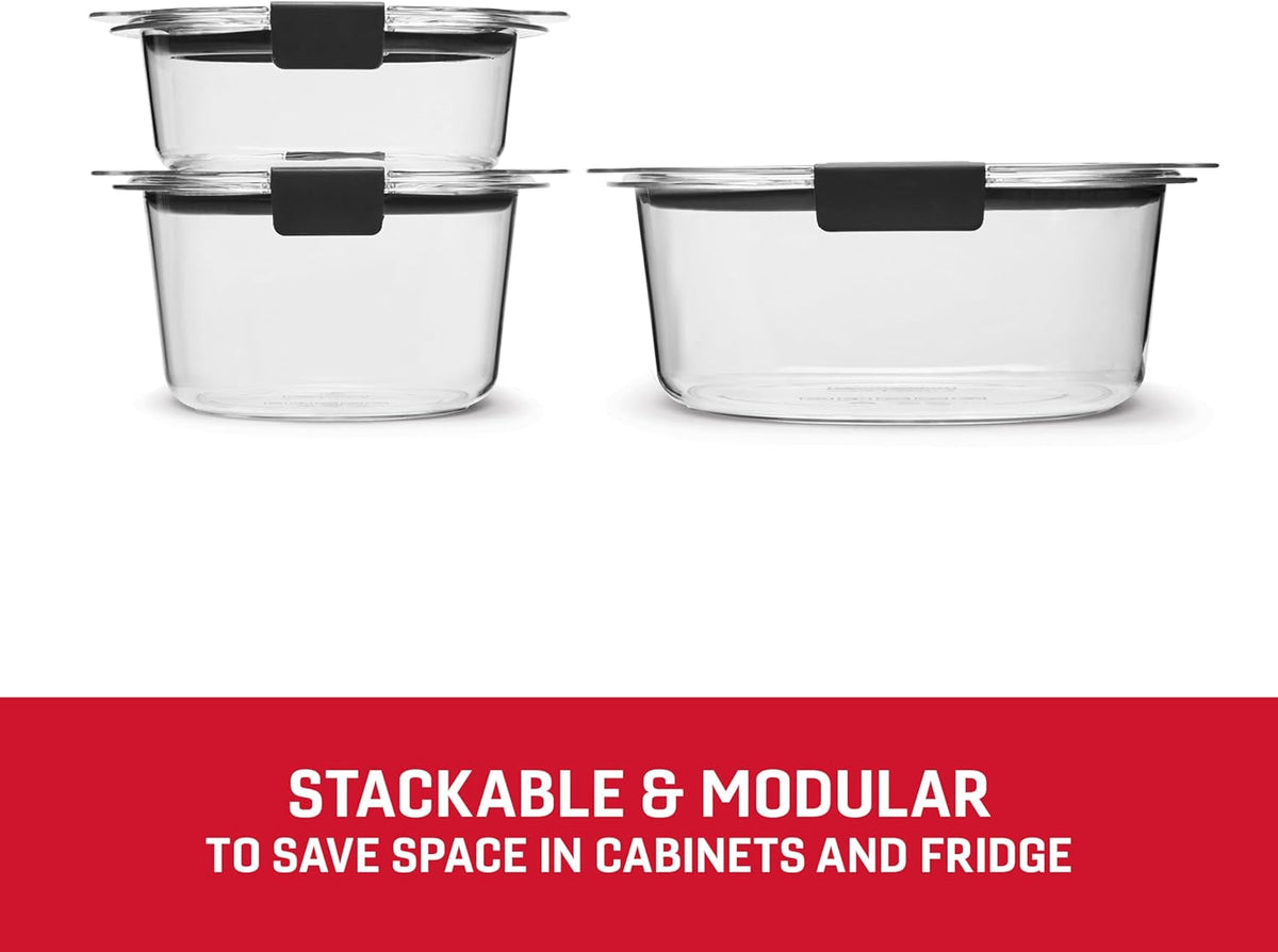 Rubbermaid Brilliance® Round Leak Proof Food Storage Containers, 6 Piece Set (Pack of 2)