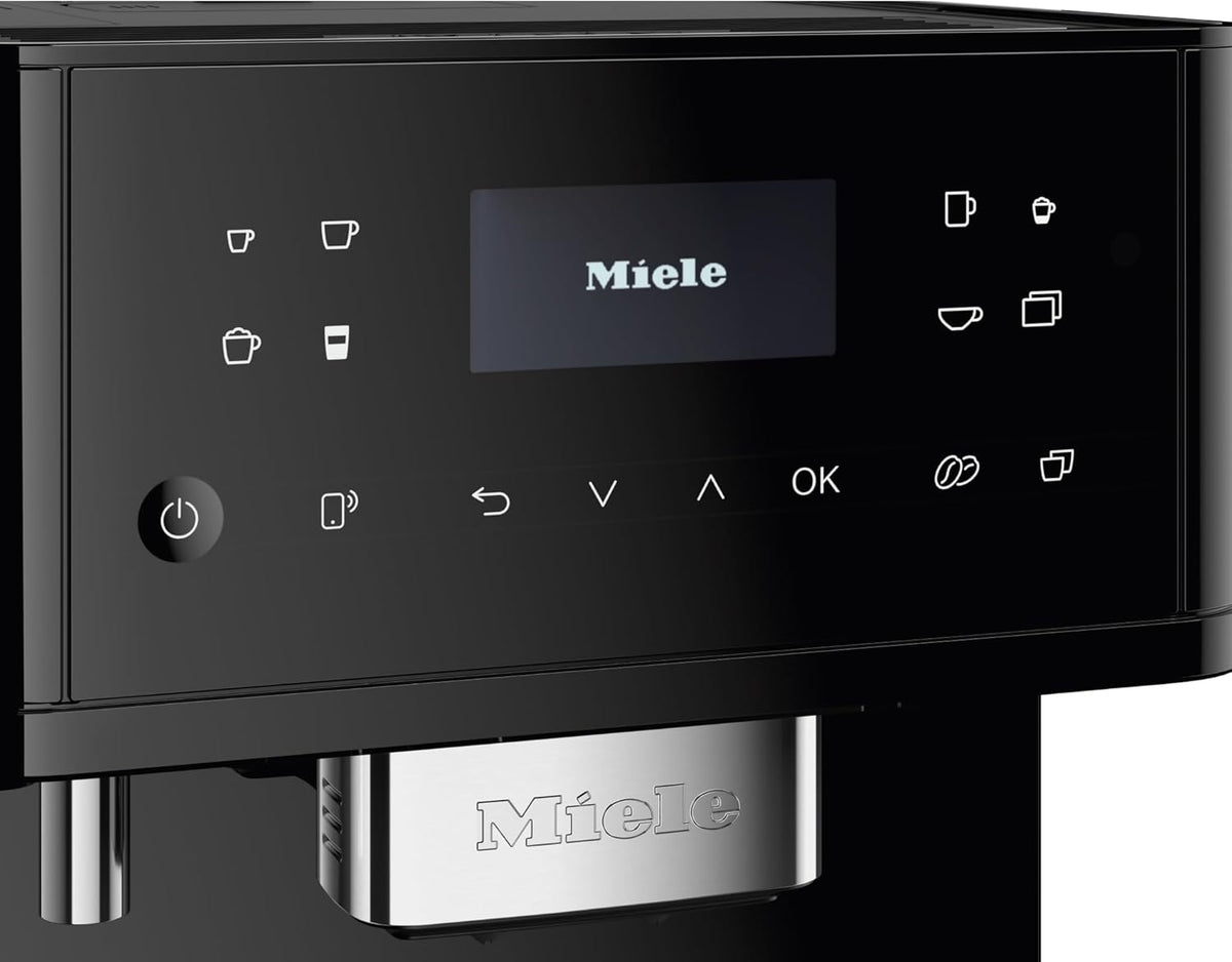 Miele CM 6160 MilkPerfection Automatic Wifi Coffee Maker & Espresso Machine Combo, Obsidian Black - Grinder, Milk Frother