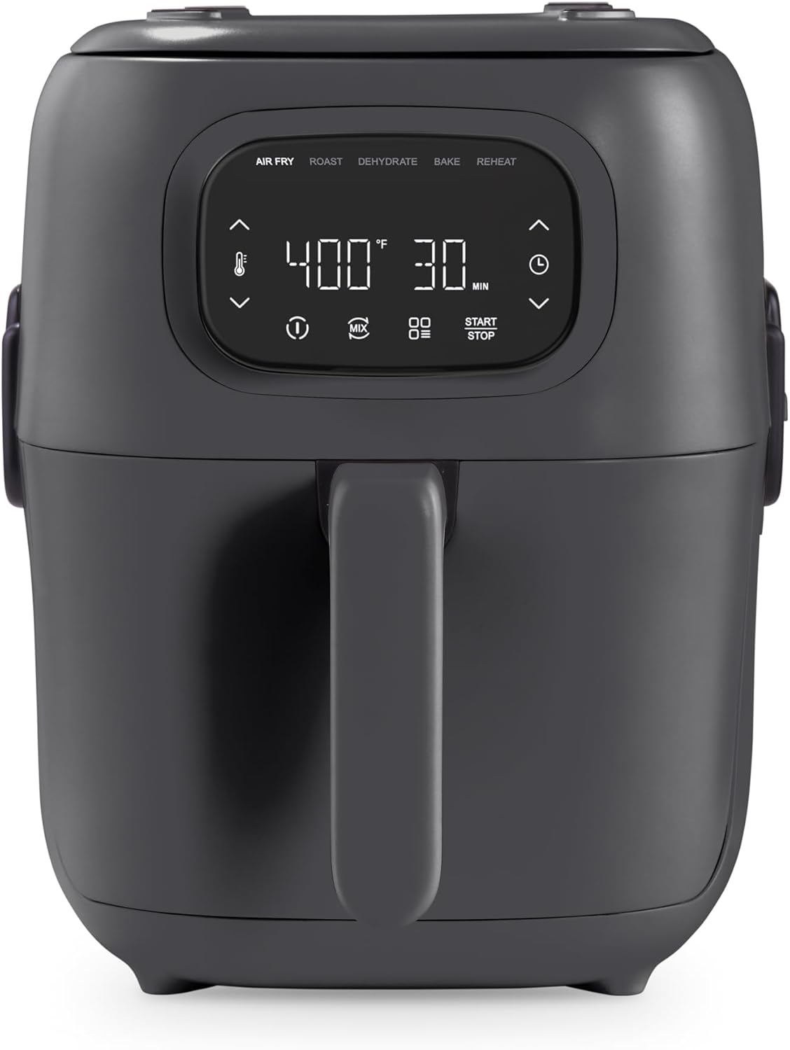 Dash Flip & Fry™ Digital 2-in-1 Grill + Air Fryer with 5 functions, 7 Qt Capacity, Air fryer & Indoor Grill for fries, wings, burgers and more - Forged Iron