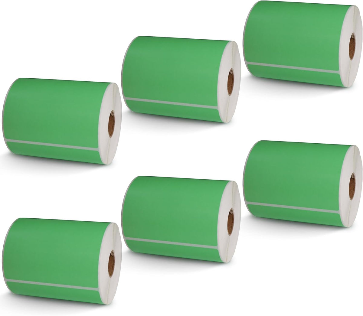 BETCKEY - 4" x 6" Shipping Labels Compatible with Zebra & Rollo Label Printer(not for dymo 4XL),Premium Adhesive & Perforated[Green, 6 Rolls, 1500 Labels]