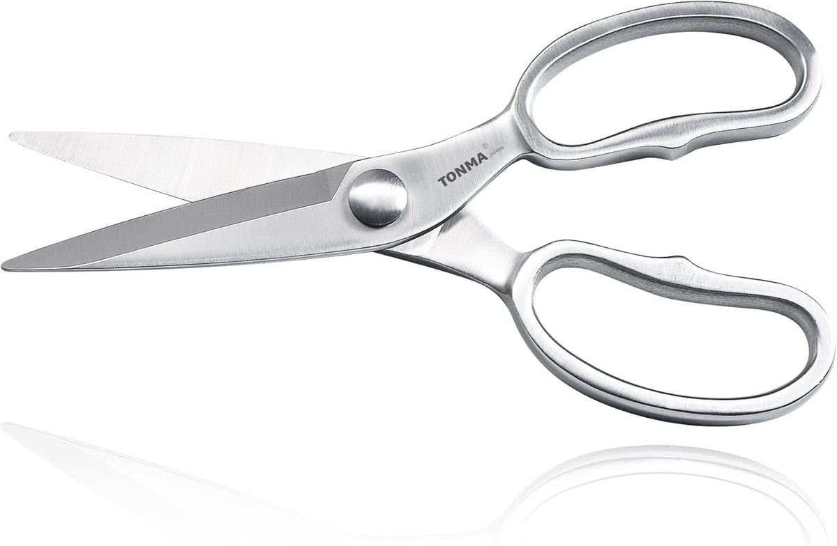 TONMA Kitchen Scissors All Purpose [Made in Japan] Full Metal Stainless Steel Japanese Kitchen Shears Heavy Duty with Micro Serrated, Cooking Scissors for Food Ergonomic Dishwasher Safe