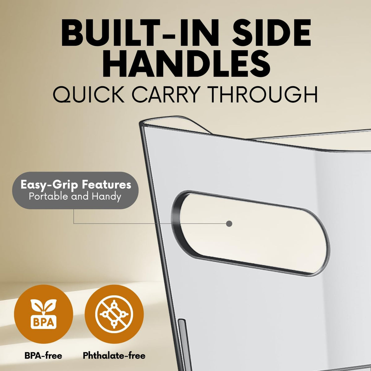 Clear Plastic Storage Bins, Perfect for Kitchen Organization or Pantry Organization and Storage, Medium Fridge Organizer Plastic Bins, Pantry Organization and Storage Bins, Cabinet Organizers