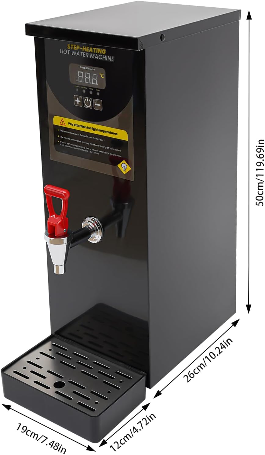 Step-Heating Commercial Hot Water Dispenser, 8L/2.11Gal Hot Water Boiler Dispenser Electric Water Pot Boiler Commercial Boiling Water Machine for Tea Coffee Shop Dessert Shop Hotel - 35L/H 2000W