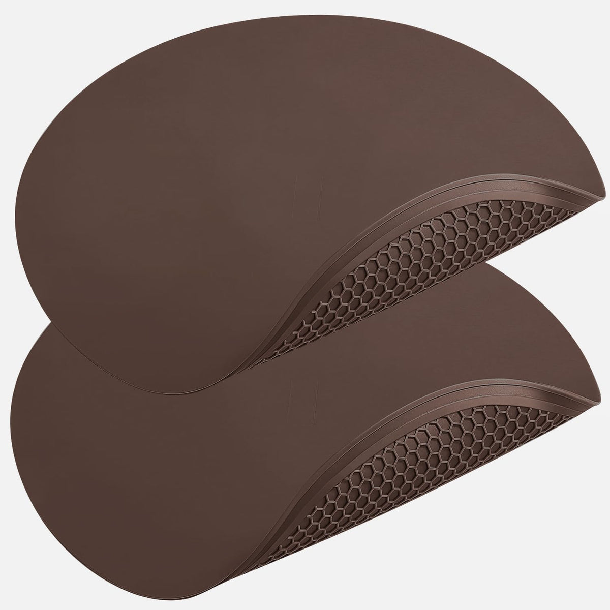 Brown Silicone Microwave Mat 12 inch Extra Large Multi-Use Microwave Mat Heat Resistant Silicone Trivet Mat Pot Holders Hot Pads for Kitchen, Silicone Cover Pad for Microwave Oven Hot Pot Pans, 2Pack