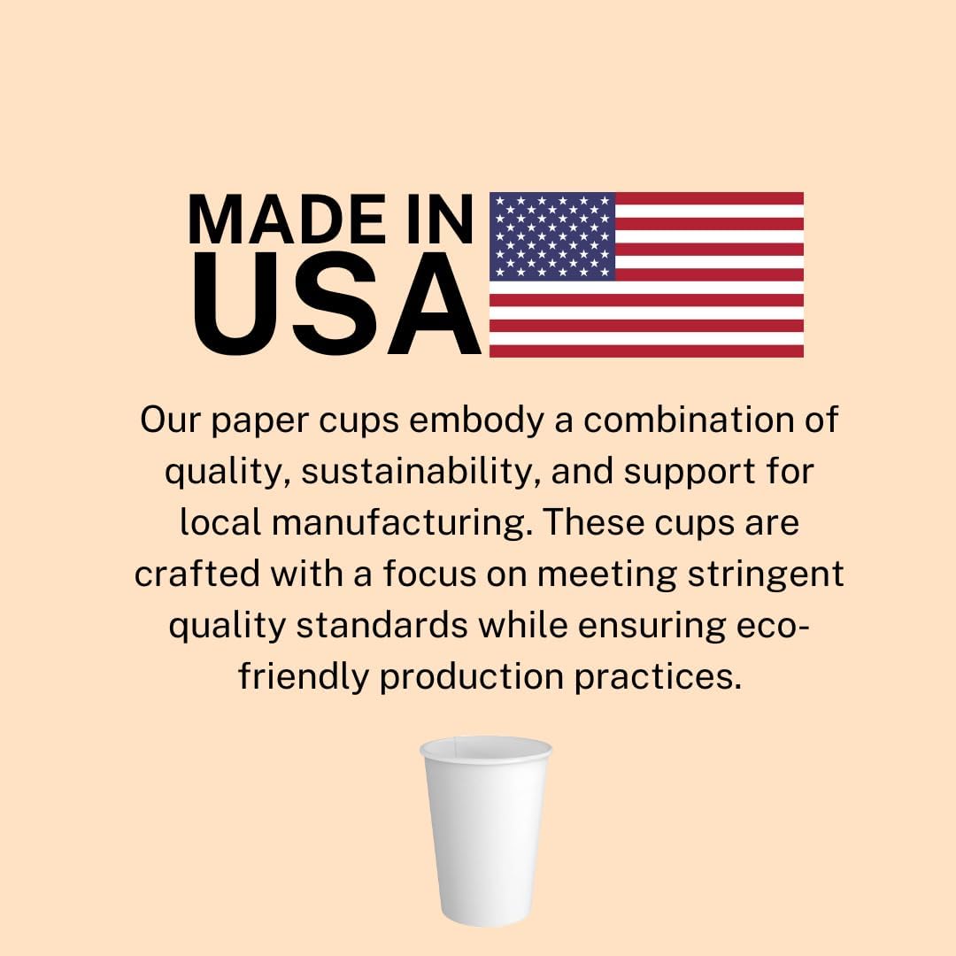 Siptown 16 oz 1000 Bulk Pack Disposable Paper Cups for Hot Drinks, Coffee, & Tea | Made in USA (16 oz - 1000 count)