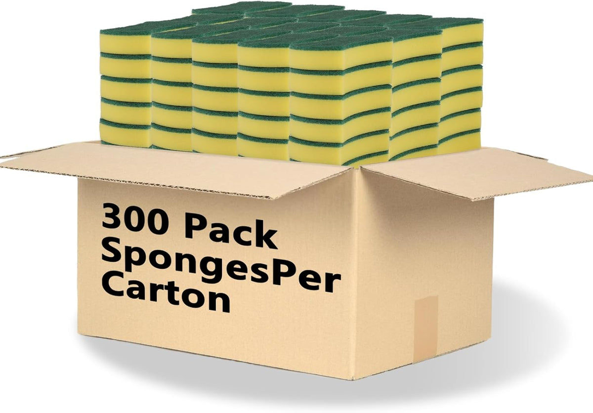 300 Pack Kitchen Cleaning Sponges, Eco Non-Scratch for Dish,Scrub Sponges