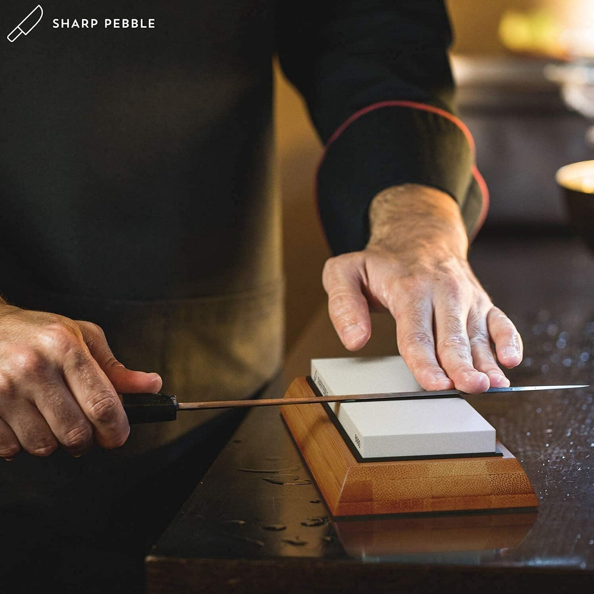 Sharp Pebble Extra Large Sharpening Stone Set - Whetstone Knife Sharpener Set - Grits 400/1000/6000 Waterstone, Flattening Stone & Angle Guide