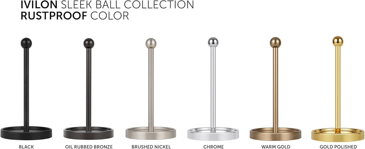 Ivilon Countertop Paper Towel Holder - Modern Sleek Ball Minimalist Design - Color Oil Rubbed Bronze