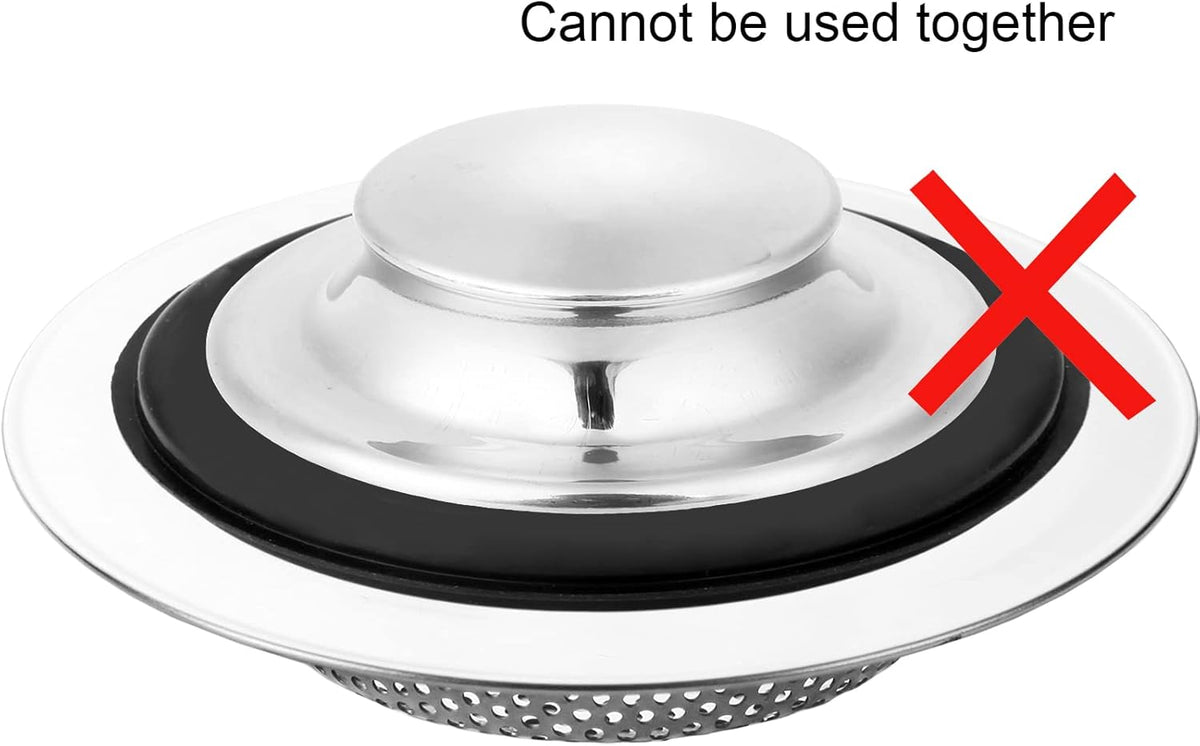 Sink Drain Strainer Stopper, Stainless Steel Garbage Disposal Plug, Sink Strainer and Stopper, Food Catcher for Standard 3-1/2 Inch Kitchen Sink Drain