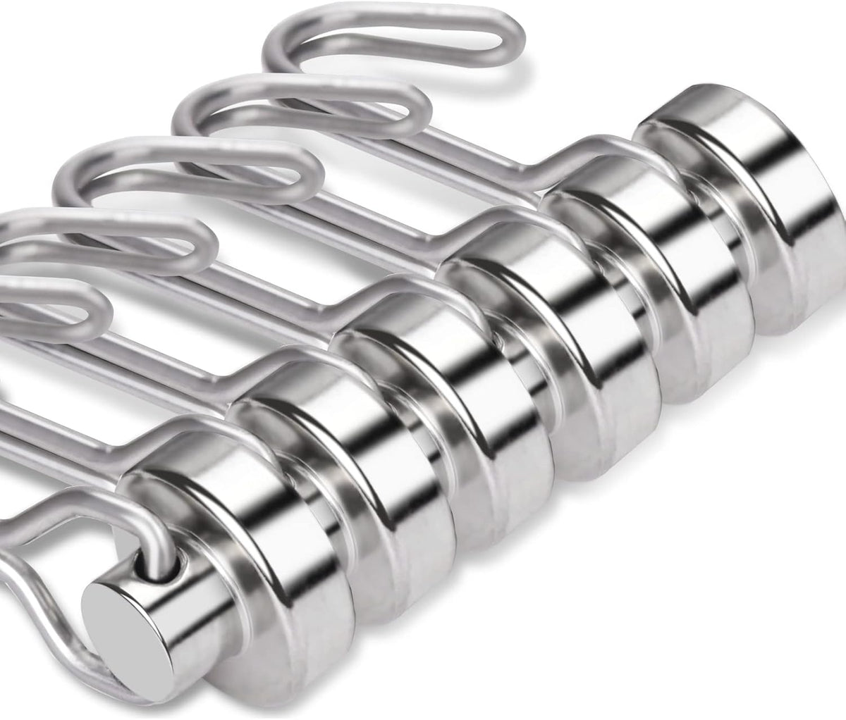 E BAVITE Swivel Swing Magnetic Hooks New Upgraded, 30LB（6pack） Refrigerator Magnet Hook Strong Neodymium Magnets, Perfect for Refrigerator and Other Surfaces,60mm(2.36in) in