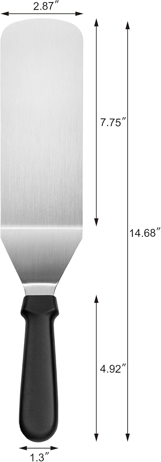 New Star Foodservice 36190 Plastic Handle Flexible Grill Turner/Spatula, 14.5-Inch, Black