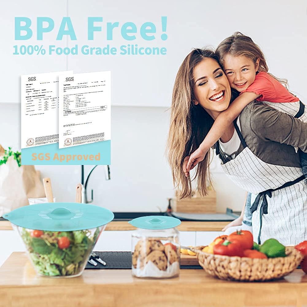 Silicone Lids for Food Storage - Silicone Bowl Covers Pot Lids BPA Free Suction Lids Silicone Microwave Cover Pot Covers for Cups Bowls Pots Pans Oven Fridge