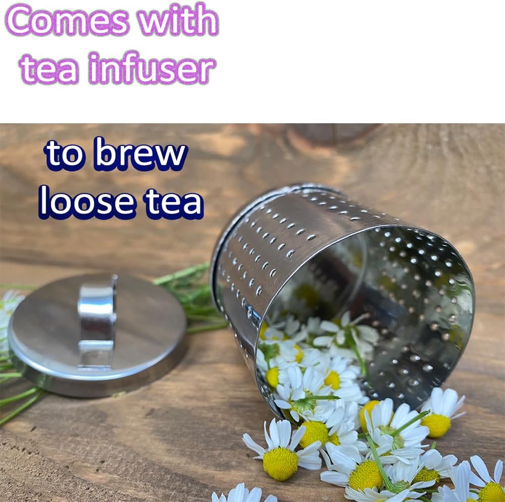 Vintage Turkish Teapot Tea Pots Kettle Set for Stovetop Stove Top Decorative Infuser Party Cups Glasses Floral Unique Boiler Samovar Strainer Loose Leaf Kitchen Style Enamel Decor (White-Gold)