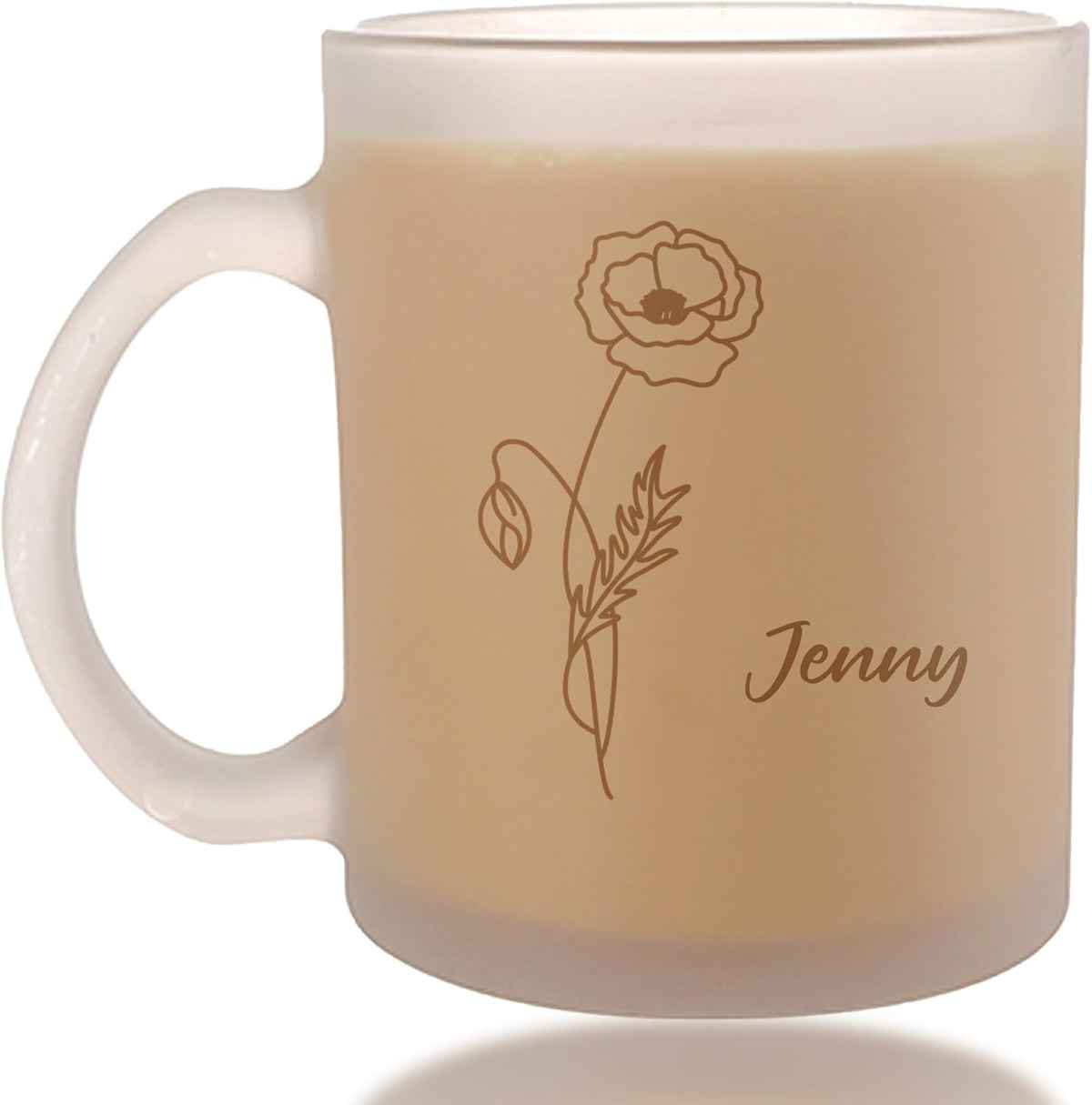 Personalized Coffee Mug, Engraved Birth Flower Mug for Women With Custom Name & Text, Customized Gifts for Birthday, Christmas, Grandma, Wife, Mom, Friends