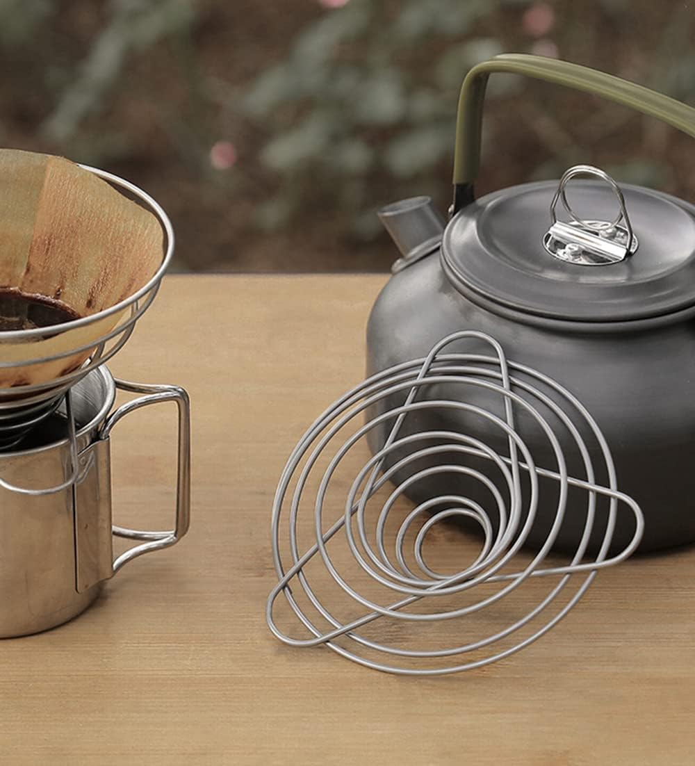MERMOO YILAN Pour Over Coffee Dripper, for 1~2 Cups, Collapsible Folding Stainless Steel Coffee Maker, Comes with Storage Bag for Camping, Travel, Backpacking
