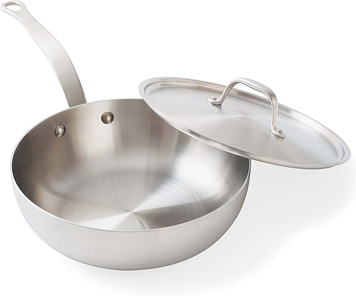 Daniel Boulud Kitchen - 10pc Cookware Set - French Inspired 5-Ply Stainless Steel Pots & Pans Cooking Set, Sturdy Heat-Resistant Handles, Induction Compatible & Oven Safe
