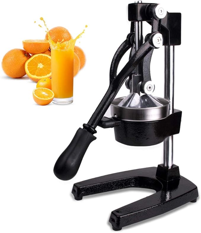 Manual Citrus Juicer Press, Commercial Orange and Lemon Juice Squeezer Extractor (Black)