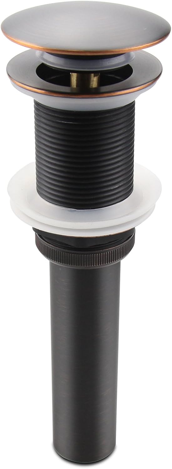Oil Rubbed Bronze Pop UP Sink Drain, Vanity Bathroom Vessel Lavatory Faucet Drain Stopper, ORB without Overflow