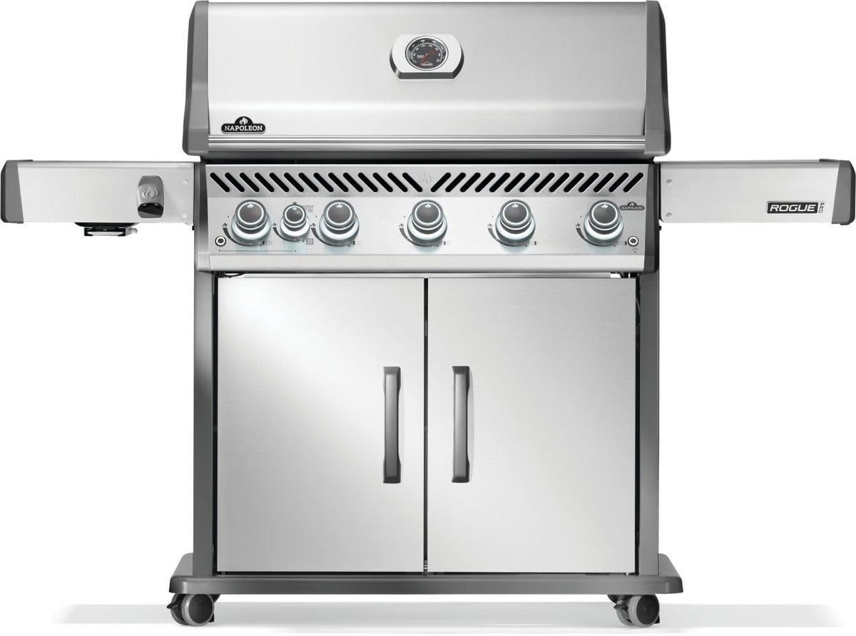 Napoleon Rogue PRO 625 Natural Gas Grill with Infrared Side Burner, Stainless Steel, Durable 6-Burner BBQ