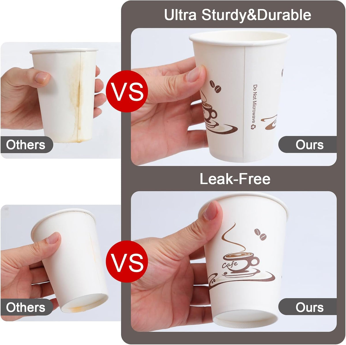 Lamosi 180 Pack 16 OZ Coffee Cups, Disposable Paper Cups for Hot/Cold Beverage, Leak-Free Paper Coffee Cups no Lids for Cafe, Restaurant, Office and Home