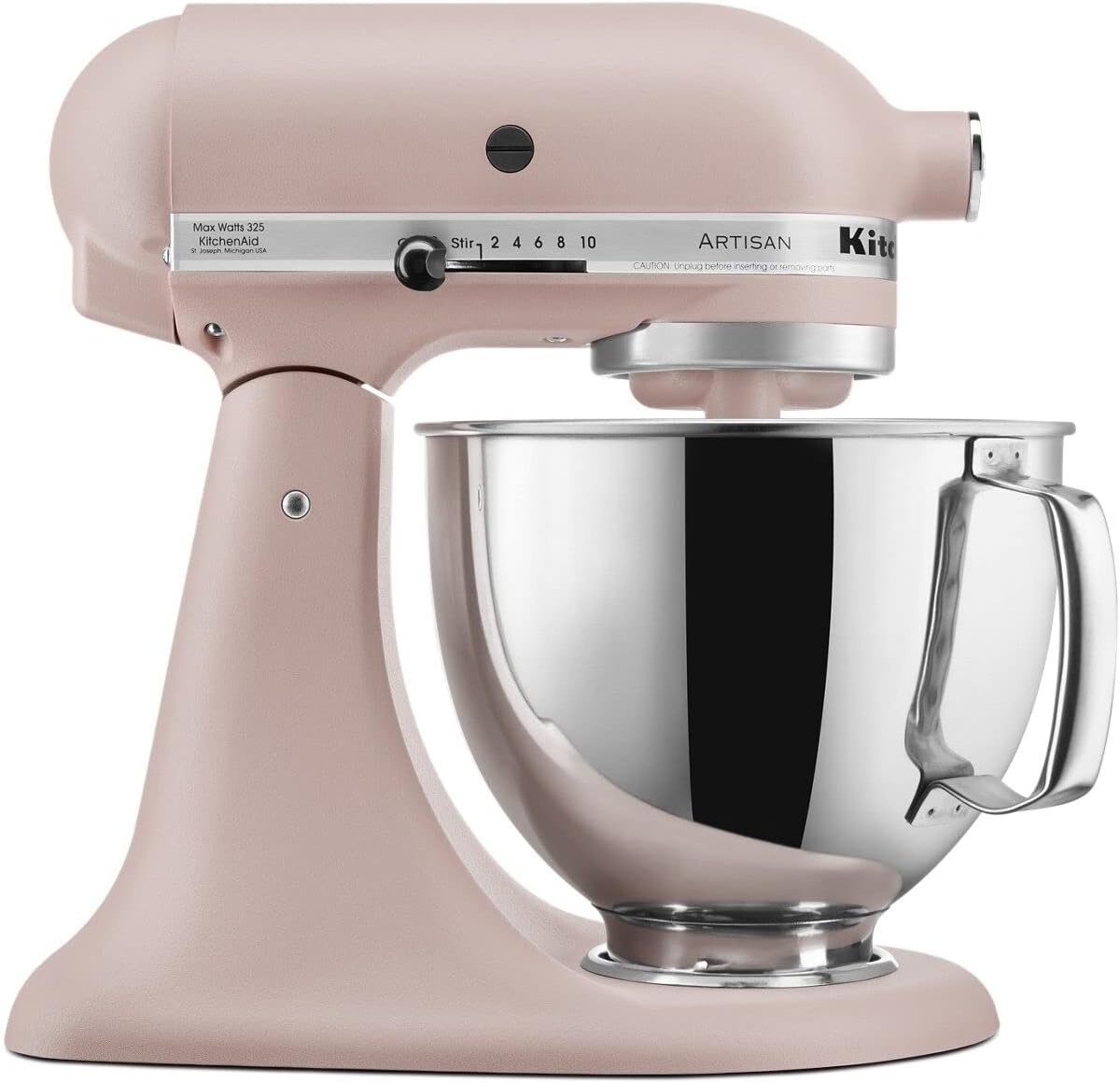 KitchenAid Artisan Series 5 Quart Tilt Head Stand Mixer with Pouring Shield KSM150PS, Feather Pink