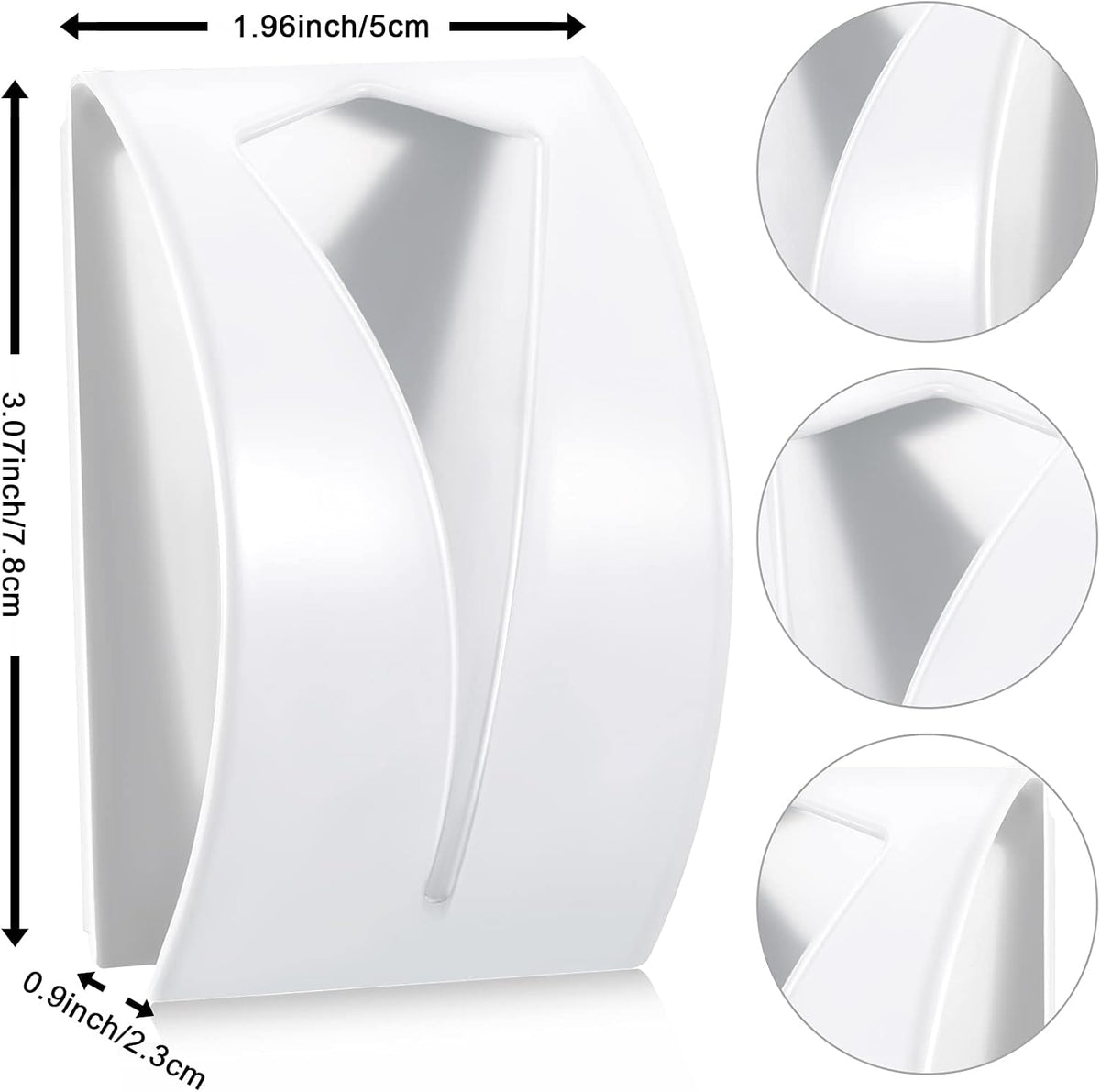 Boao 4 Pcs Self Adhesive Towel Hook Holder Grabber Stainless Steel Kitchen Dish Towel Hook Wall Mount Non Drilling Hangers Rack Hand Tea Holders for Bathroom Accesories Kitchen Gadgets(White)