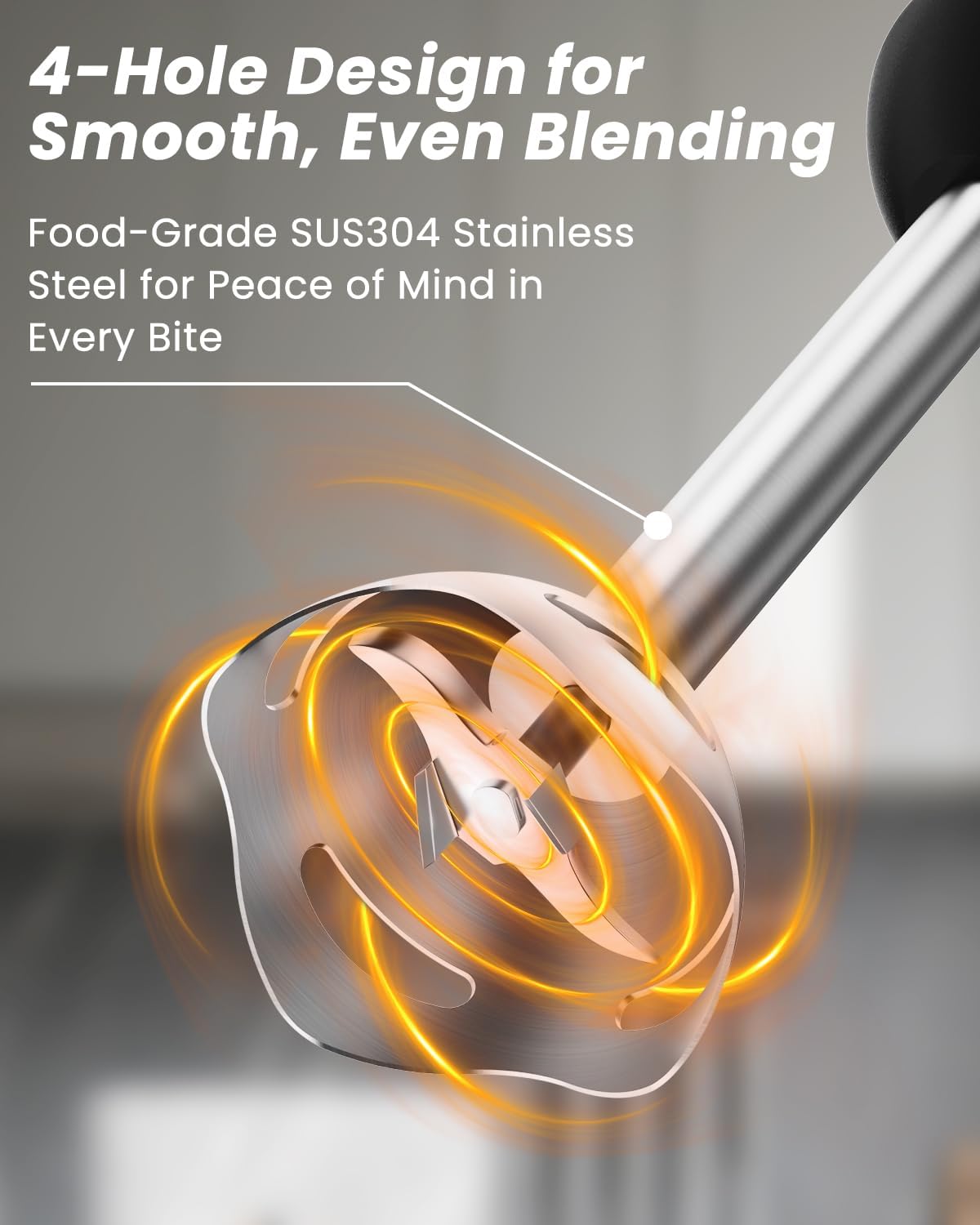 Immersion Blender Handheld 1000W, 3 in 1 Stick Hand Blenders for Kitchen with 20 Variable Speeds & Turbo, 304 Stainless Steel with Electric Whisk & Milk Frother Attachments for Soup, Puree & Emulsion
