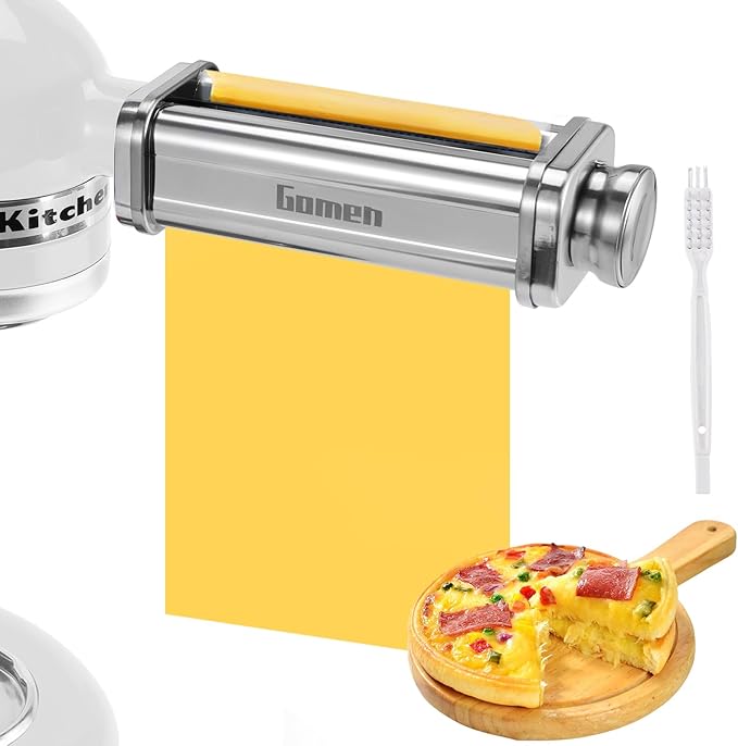 Pasta Roller for Kitchenaid Stand Mixer, Pasta Maker for Kitchenaid Mixer Attachments, Stainless Steel Pasta Attachment for Kitchenaid Stand Mixer, 8 Gears Adjustable by Gomen