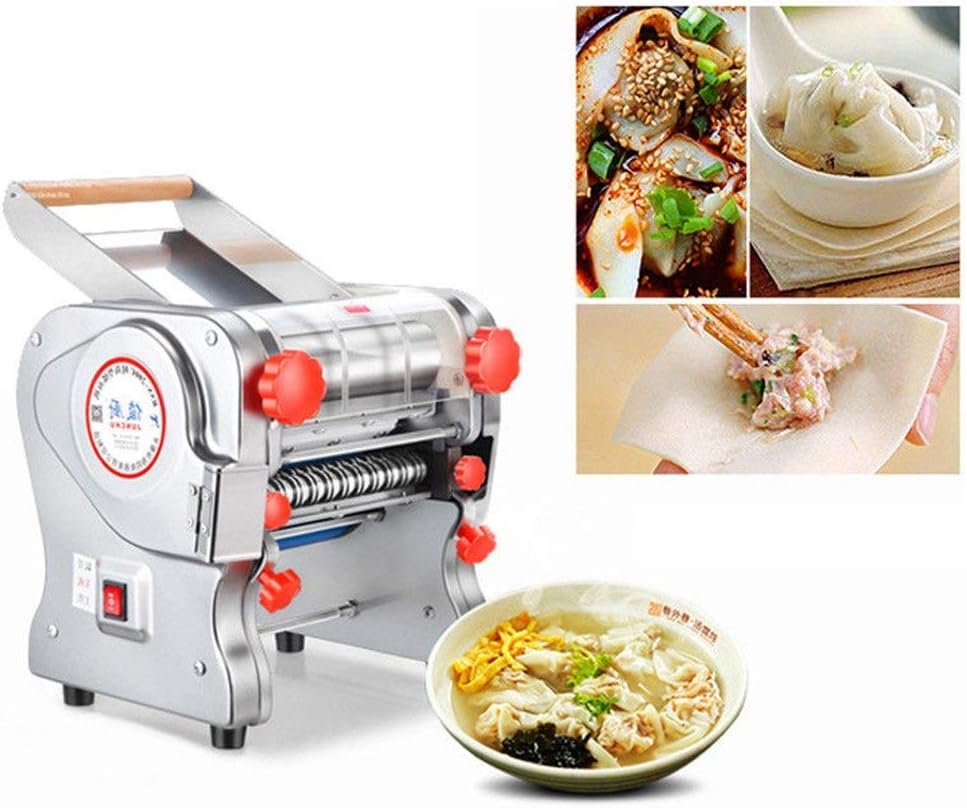 Hengwei 750W 110V Stainless Steel Commercial Electric Noodle Making Pasta Maker Dough Roller Noodle Cutting Machine(Noodle Width 18CM,Knife Length 18CM,Noodle Width 1.5mm)